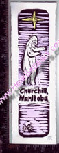 Load image into Gallery viewer, Polar Bear (Fall) Linocut/Watercolour Enhanced Bookmark
